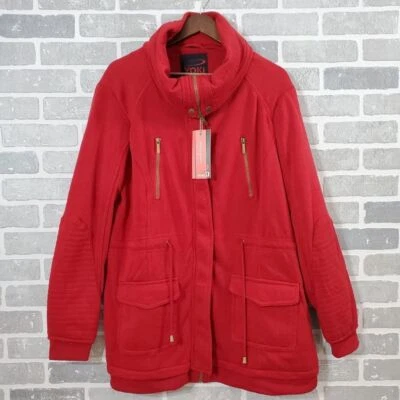 Yoki верхняя одежда коллекции пальто женщин 1 X красный средней длины капот шеи зимние теплые - Изображение 1 из 4