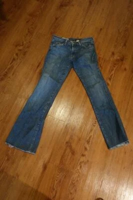 MUJER ROJO MOTOR AZUL BORDE CRUDO DOBLADILLO JEANS DENIM 27 * Foto 1 de 4