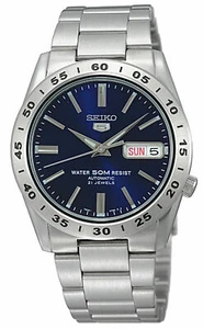 Seiko 5 Automatic Blue Dial Silver Steel Mens Watch SNKD99K1