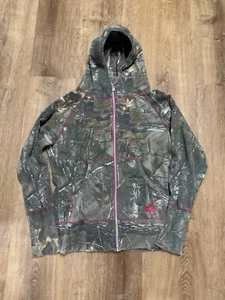 Realtree Fleece Camo Ful Zip Womens Jacket XL/L With Hot Pink Trim - Picture 1 of 9