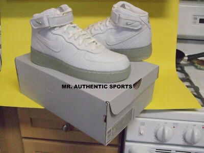 NIKE AIR FORCE 1 MID '07 LV8 PIEL DE SERPIENTE BLANCA Talla 10 Jordan 3 4 9 11 12 13 29 31 32 Foto 1 de 4