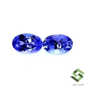 6x4 mm Certified Natural Tanzanite Oval Cut Pair 1.03 CTS Loose Gemstones - Picture 1 of 9