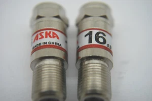 4 ASKA CABLE TV 16dB FIXED ATTENUATOR PADS 5-2300 MHZ - Picture 1 of 2