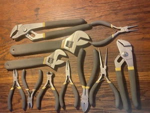 Workforce 11pc Tool Set Pliers Adj Wrenches Wire Cutters Snips Shop Mechanic - Picture 1 of 10