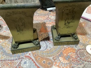 Antique French Neoclassical Footed Gilt Tole Cachepots Jardinieres - a Pair 1890 - Picture 1 of 10