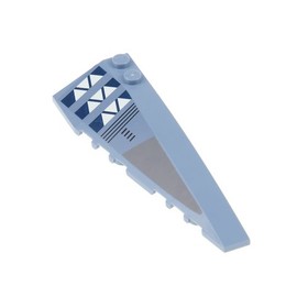 1x Lego Wedge Brick 10x3 Sand Blue Right Sticker Star Wars 75041 50956pb020
