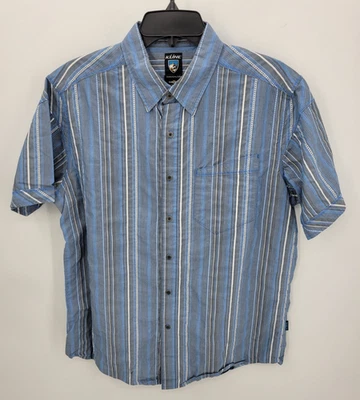 Kuhl Shirt Mens Medium Blue Aztec Stripe Short Sleeve Button Up Cotton Stretch - Image 1 of 4