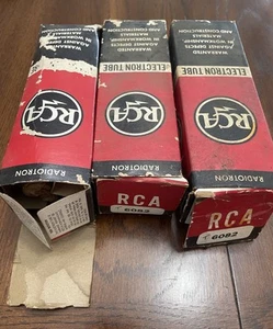 RCA 6082 DUAL POWER TRIODE TUBES (NOS) NEW OLD STOCK - SET OF 3 - Picture 1 of 6