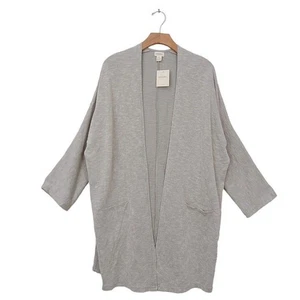 Donni Open Cardigan Womens One Size Gray Sandwash Ribbed Long Sleeve Lightweight - Picture 1 of 11