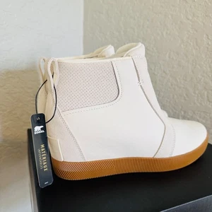 Sorel Out N About Botín de Cuero con Cuña, Botines Blanco/Sal Marina, Talla 9, Nuevo con Etiquetas - Imagen 1 de 17