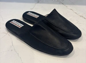 LB Evans Herren Slipper 10 M US - Schwarz mit Reißverschluss Reiseetui! Neu ohne Etikett - Bild 1 von 11