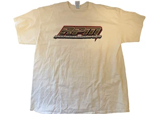 Vintage RPM Racing Motorsports Shirt Size XL White Car Graphics Double Sided - Picture 1 of 6