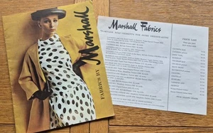 Fabrics by MARSHALL Booklet - Women's Fashion 1960's Style Fashion  + Price List - Picture 1 of 6