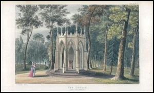 Aguatinta antigua c1820 EL TEMPLO Londres Lord Grosvenor por Ackermann (AF210) - Imagen 1 de 1