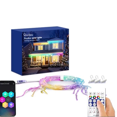 20M RGBIC USB LED Icicle String Light Waterproof Eaves Light Curtain Patio Yard - Image 1 of 4