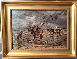 Prof. Julius SEYLER, 1873-1955 Ölgemälde, Crevettenfischer, Pferd sig. 48 x 62,5 - Bild 1 von 22