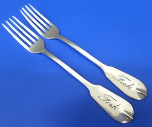 2 - Pottery Barn ANTIQUE SILVER SENTIMENT Silverplated Flatware DINNER FORKS - Picture 1 of 6