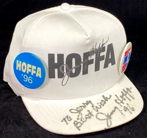 Signed Jimmy Hoffa 96' Teamsters Union Campaign Trucker Snapback Hat - 2 Buttons - Picture 1 of 4