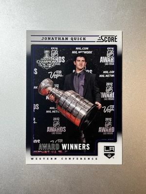 2012-13 Score Jonathan Quick STANLEY CUP AWARD WINNERS BLACK SSP Print Run: 10 - Image 1 of 2