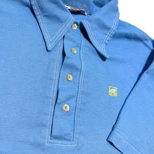 Vintage 70s Baby Blue Polo Jantzen Medium Torch Coffee - Bild 1 von 4