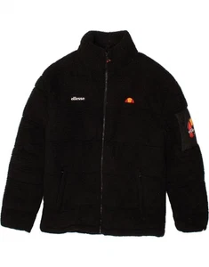 ELLESSE Mens Graphic Fleece Jacket UK 34 XS Black Polyester BD10 - Picture 1 of 3