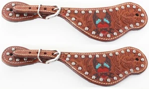 Horse Western Riding Cowboy Boots Leather Spur Straps Tack 7460 - Picture 1 of 1