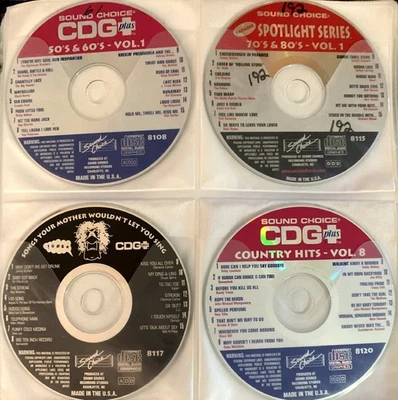 ESCOLHA DE SOM, KARAOKÊ DK, CHARTBUSTER E MUITO MAIS - ENORME LOTE DE 72 DISCOS - MAIS DE 1048 MÚSICAS - Imagem 1 de 4