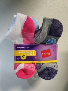 Hanes Girls Cool Comfort Mesh No Show Socks12-Pack Soft Breathable Large 4-10 - Picture 1 of 6