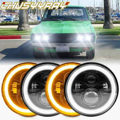 Faros LED de 4 piezas para camioneta Datsun 620 1972-74 DOT 5-3/4 5,75" pulgadas Foto 1 de 4
