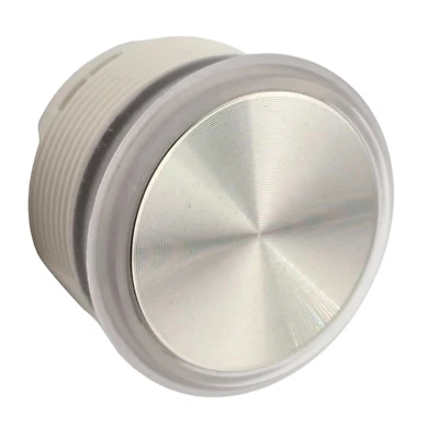 Momentary Elevator Push Button Switch 24V Blue LED Ring – Brushed Metal Finish - Image 1 of 4