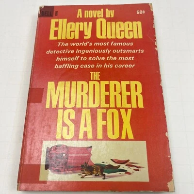 THE MURDERER IS A FOX by Ellery Queen 1st Dell Printing 1966 Paperback Mystery  - Image 1 of 4