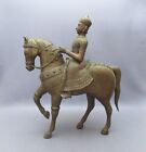 Antique Statue Man On Horse Large Wood Copper Sculpture Asian End ?800