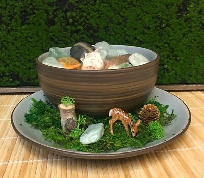 Fuente de gres esmaltado madera tranquilidad bosque jardín zen ENVÍO GRATUITO #913B Foto 1 de 4