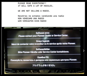 PIONEER AVH-W4500NEX PIONEER AVHW4500NEX SOFTWARE ERROR/BOOT LOOP FIX SD CARD