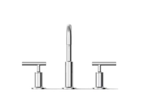 KOHLER Purist 8" Widespread Low-Arc Water-Saving Bathroom Faucet Polished Chrome - Picture 1 of 7