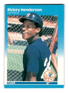 1987 Fleer Glossy Parallel Rickey Henderson #101 New York Yankees HOF Great