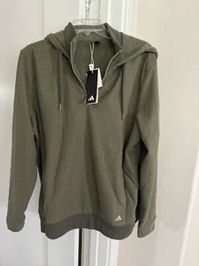 Adidas Men's Go-To Z 1/4 Zip Olive Hoodie Large Green Pebble Golf Links 1919 - Picture 1 of 5