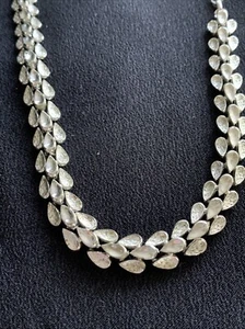 Vintage Coro Herz Kette Glieder Halskette Halsband Halsband silberfarben signiert 16" - Bild 1 von 12