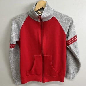 Vtg 60s Sears Full-Zip Red Grey Track Jacket Boy’s L - Picture 1 of 6