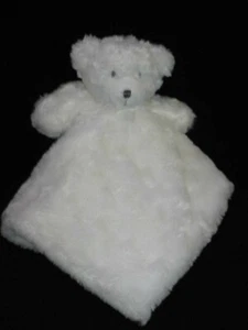 Blankets & Beyond White Bear Security Baby Lovey Plüsch Rosetten Wirbel - Bild 1 von 4