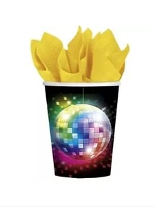 70's Disco Party Supplies Disco Fever 9oz Paper Cups 8ct. - Picture 1 of 1