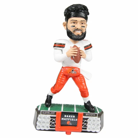 Baker Mayfield Cleveland Browns Stadium Lights White Jersey Bobblehead NFL Cover