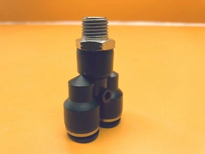 20 NEW POLYCONN PC47CB-64 PNEUMATIC TUBING PUSH-IN FITTING 3/8" PI x 1/4" NPT Y - Image 1 of 4