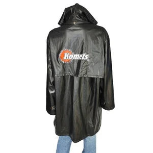 Rare Fort Wayne Komets Hockey 2XL PVC Trench Coat Jacket - Picture 1 of 16
