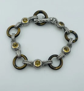 Pulsera De Toggle De Ojo De Tigre De Plata Esterlina Judith Ripka - Imagen 1 de 6