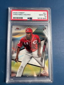 2020 Topps Finest Artistides Aquino Rc PSA 10 Gem Mint Reds