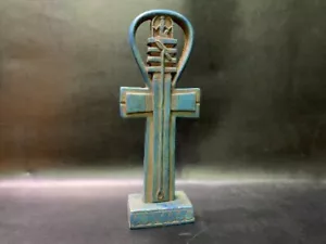 Gorgeous Blue Egyptian ANKH (key of life) with ISIS goddess of protection - Picture 1 of 4