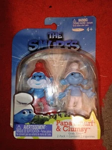 Jakks Pacific 2011 The Smurfs Papa Smurf & Clumsy NIB - Picture 1 of 2