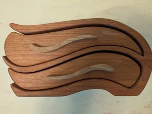 Handmade Wood Box Cherry With White Oak Handles - Picture 1 of 10