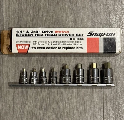 Snap On 8pc 1/4 & 3/8 Drive Metric Hex Socket Set (3-10 mm) + 208EFTAMXSY - Image 1 of 4
